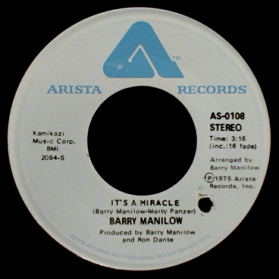 Barry Manilow - It's A Miracle / One Of These Days side B