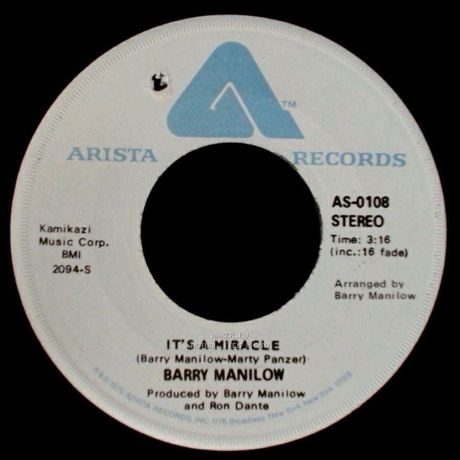 Barry Manilow - It's A Miracle / One Of These Days side B