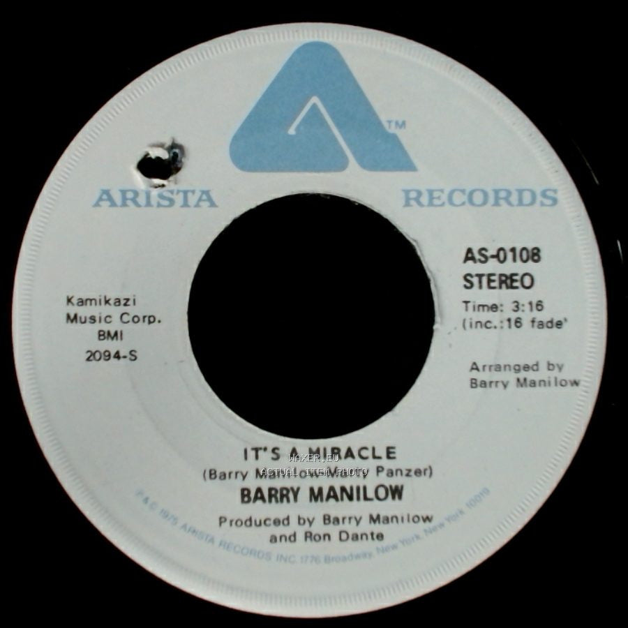Barry Manilow - It's A Miracle / One Of These Days side B