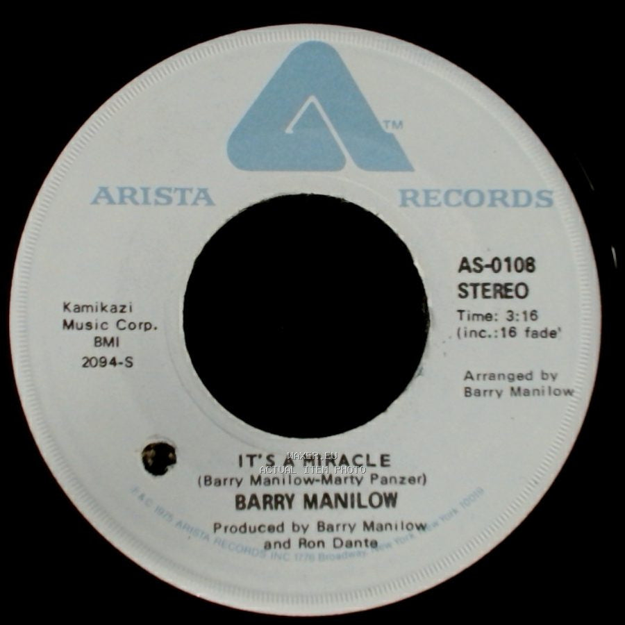 Barry Manilow - It's A Miracle / One Of These Days side B