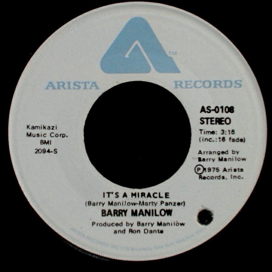 Barry Manilow - It's A Miracle / One Of These Days side A