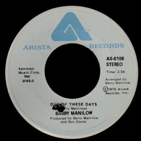 Barry Manilow - It's A Miracle / One Of These Days side B