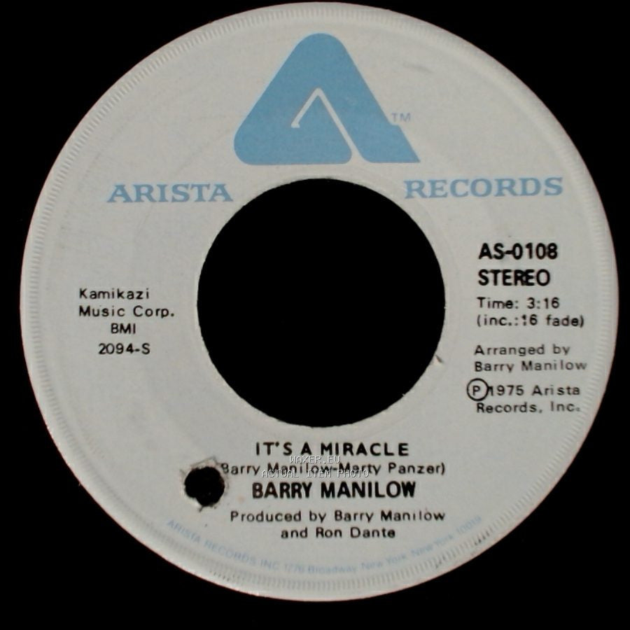 Barry Manilow - It's A Miracle / One Of These Days side A