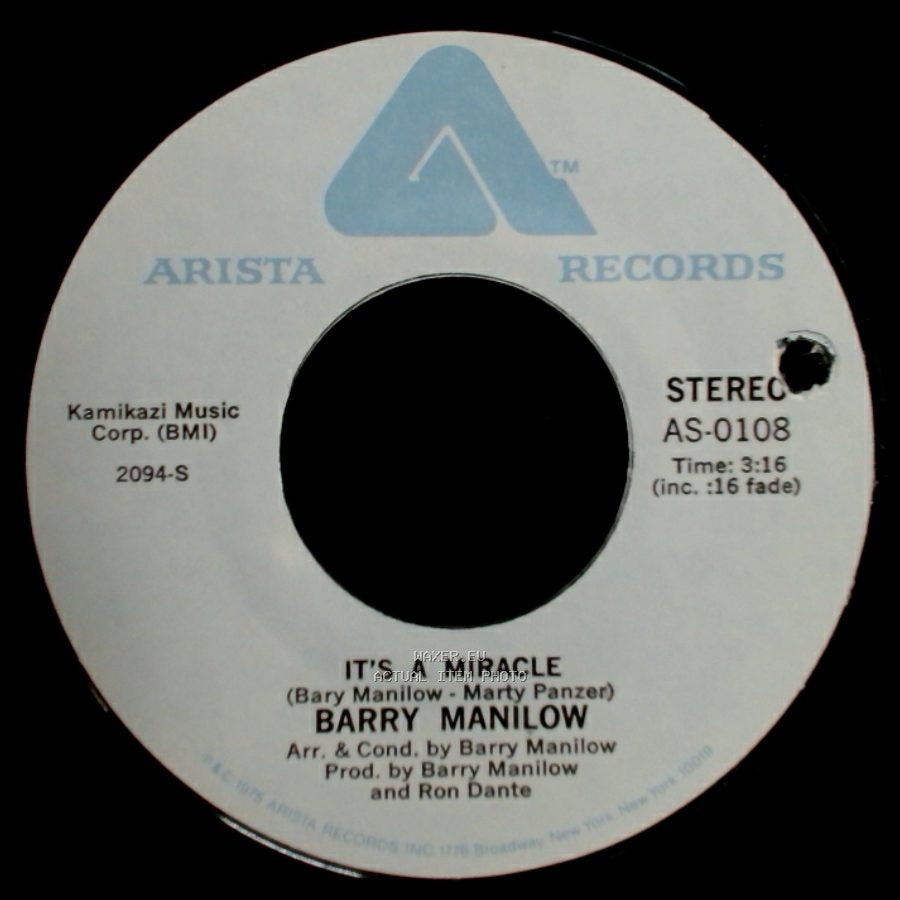Barry Manilow - It's A Miracle / One Of These Days side B