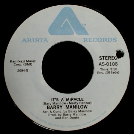 Barry Manilow - It's A Miracle / One Of These Days side B