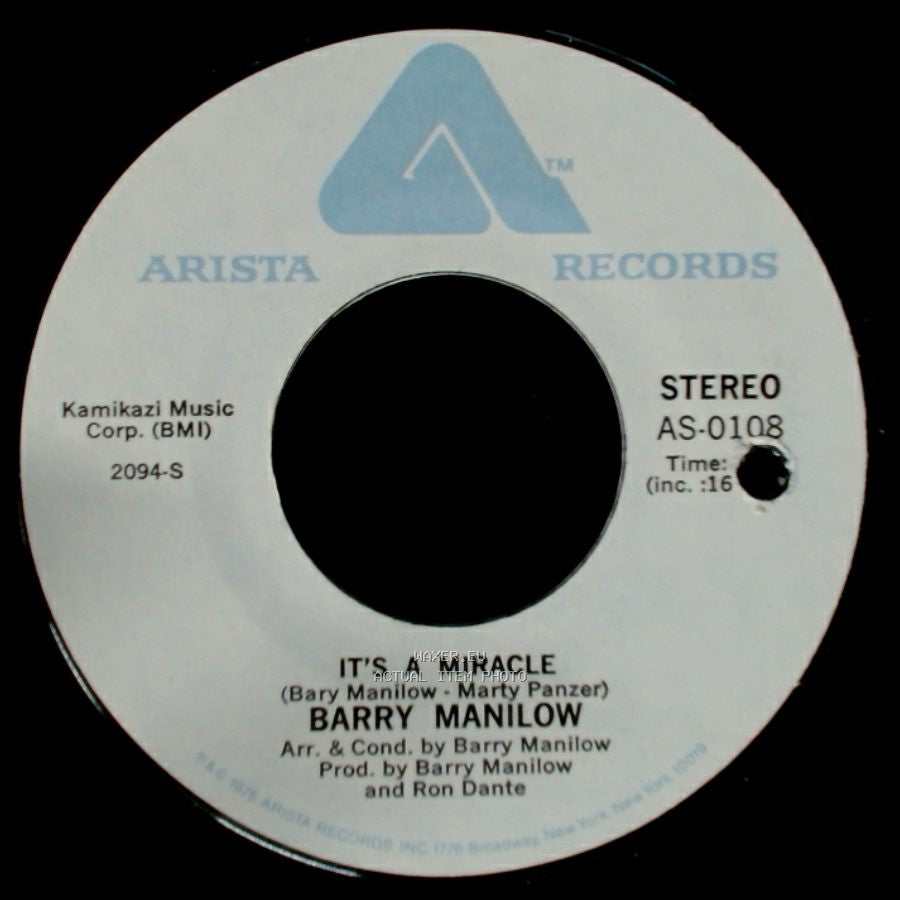 Barry Manilow - It's A Miracle / One Of These Days side B