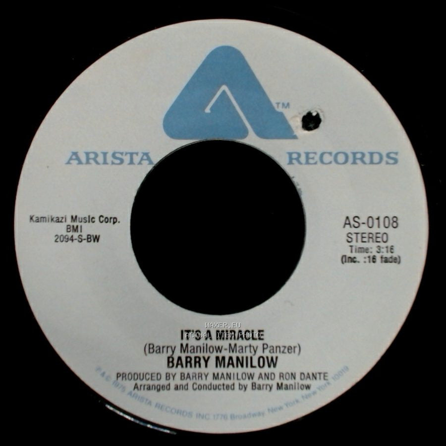 Barry Manilow - It's A Miracle / One Of These Days side B