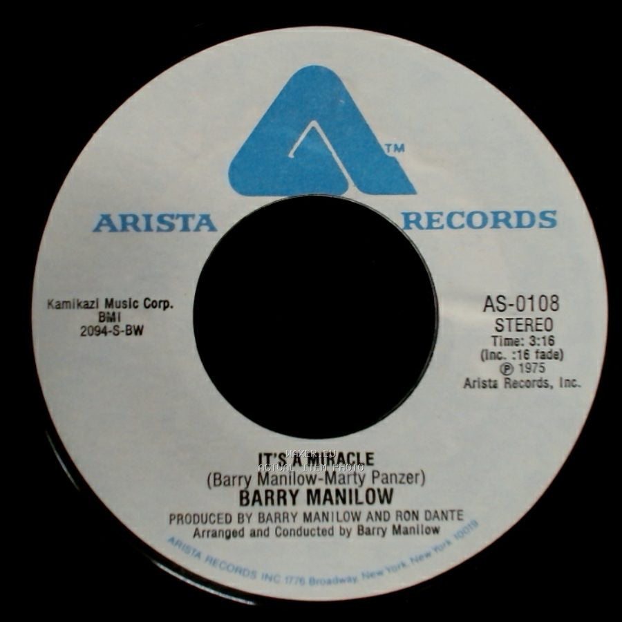 Barry Manilow - It's A Miracle / One Of These Days side B