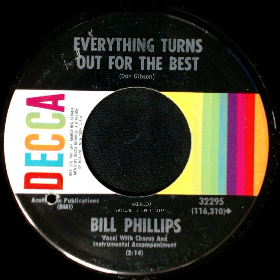 Bill Phillips - Everything Turns Out For The Best / I Talked About You Too side B