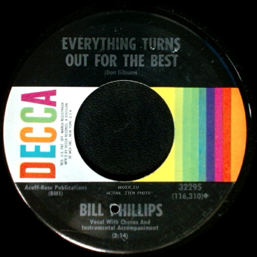 Bill Phillips - Everything Turns Out For The Best / I Talked About You Too side B
