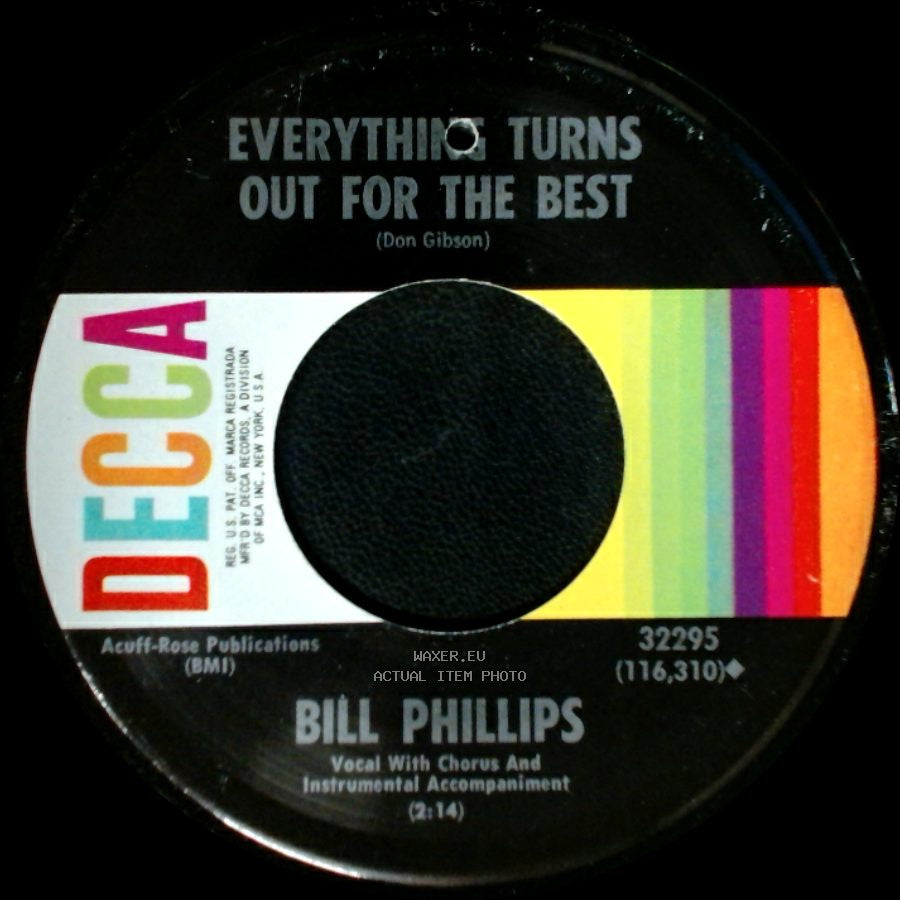 Bill Phillips - Everything Turns Out For The Best / I Talked About You Too side B