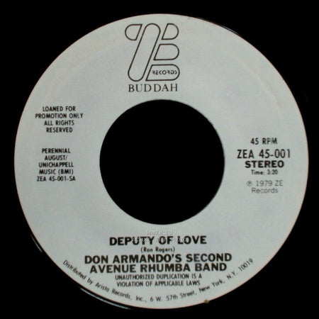 Don Armando's Second Avenue Rhumba Band - Deputy Of Love / Deputy Of Love side B