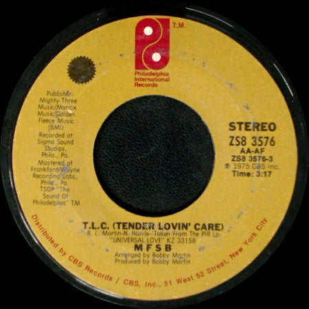 Mfsb - T.L.C. (Tender Lovin' Care) / Love Has No Time Or Place side A