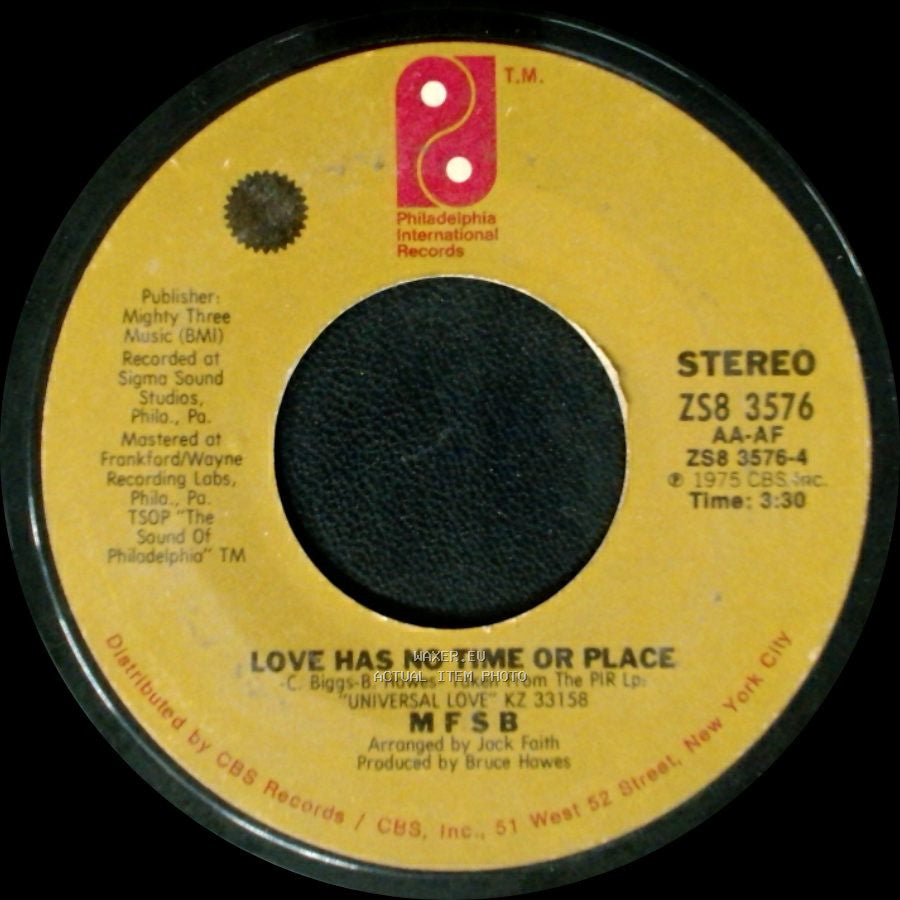 Mfsb - T.L.C. (Tender Lovin' Care) / Love Has No Time Or Place side B