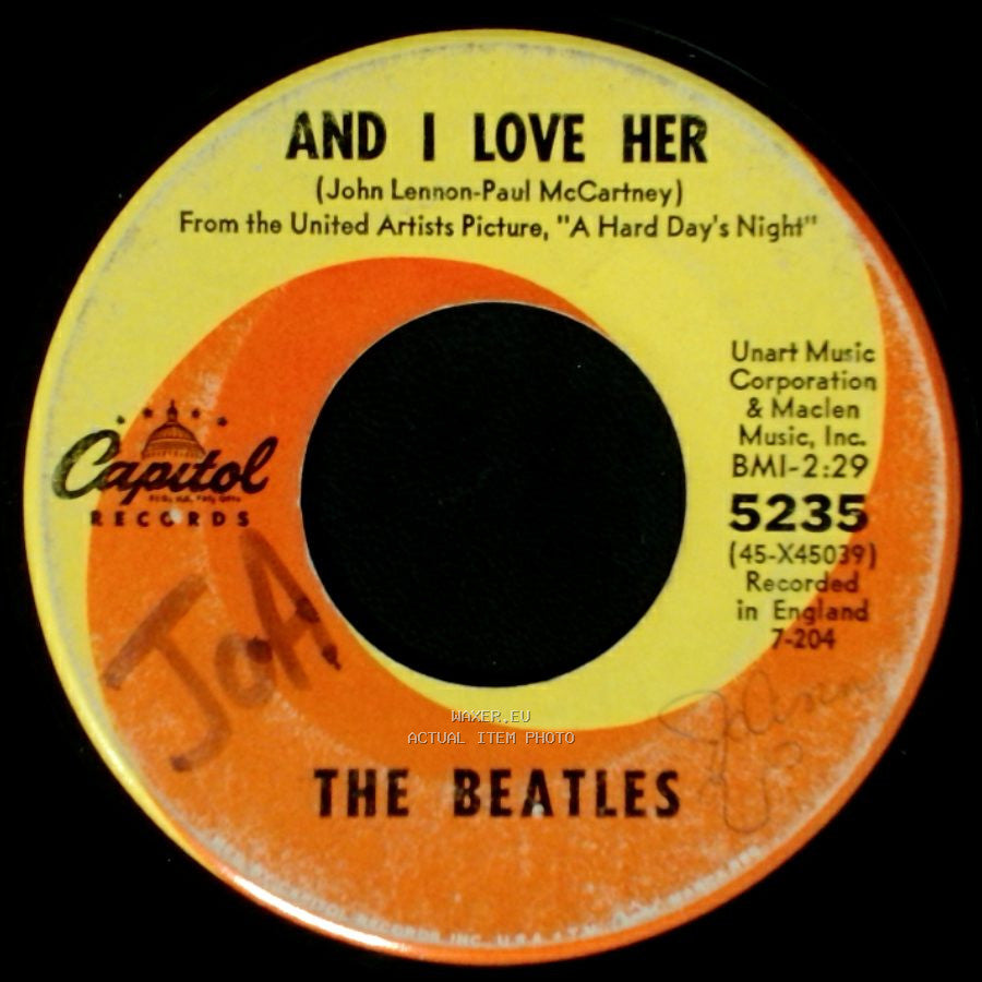 The Beatles - And I Love Her / If I Fell side A
