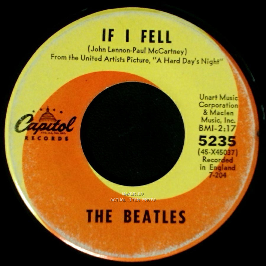 The Beatles - And I Love Her / If I Fell side B