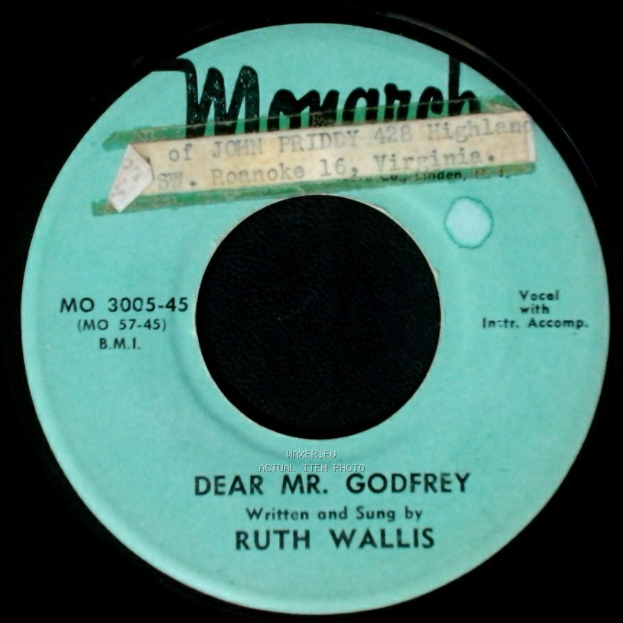 Ruth Wallis - Say Hello To Joe / Dear Mr. Godfrey side B