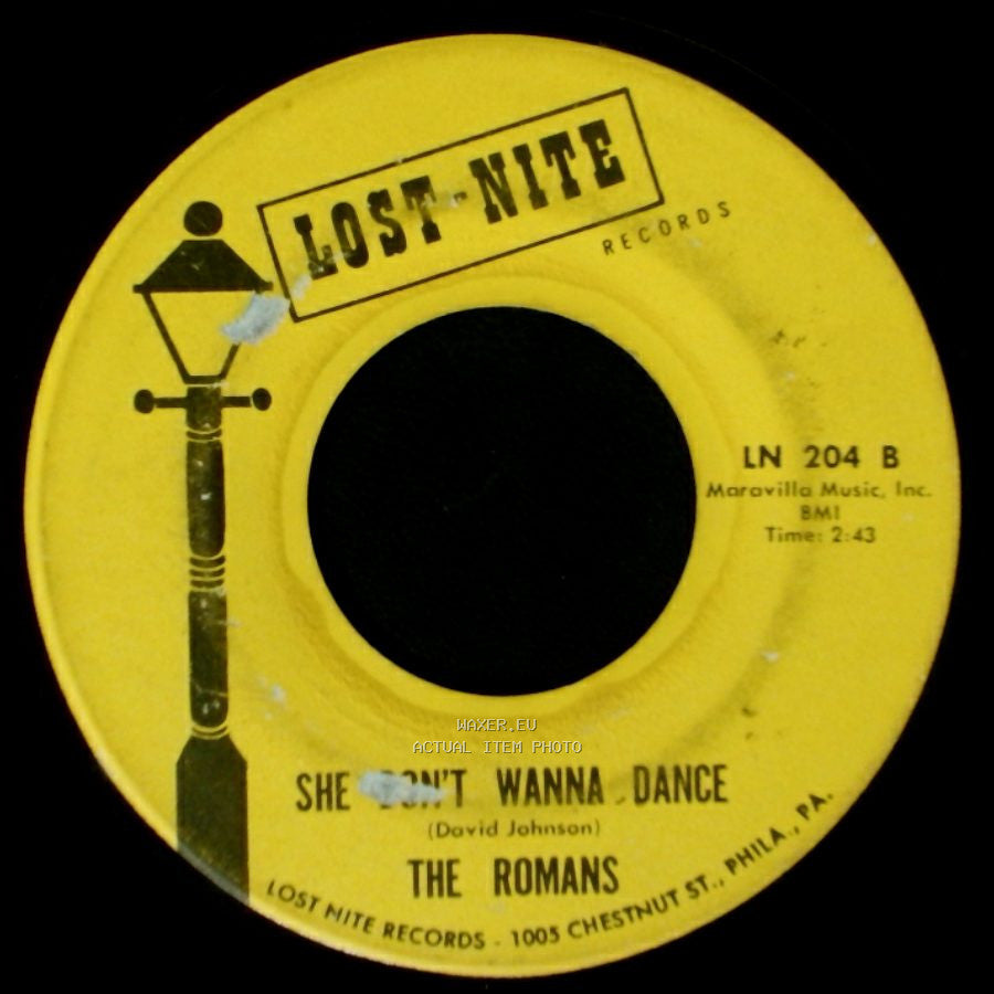 Little Caesar & The Romans / The Romans - Those Oldies But Goodies (Remind Me Of You) / She Don't Wanna Dance side B