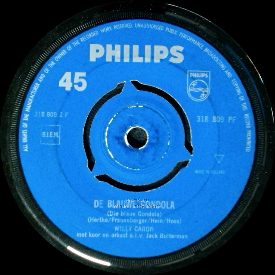 Willy Caron - Bella Maria / De Blauwe Gondola side B
