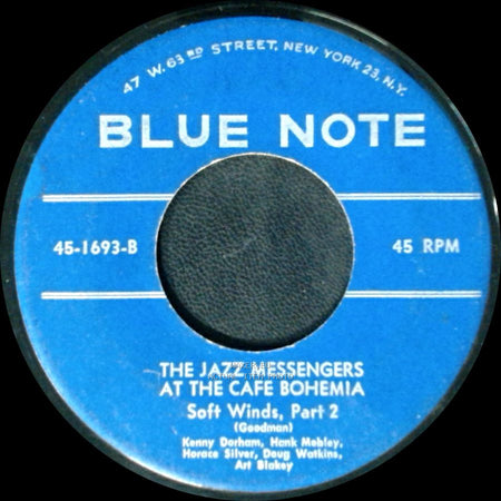 The Jazz Messengers / The Jazz Messengers At The Cafe Bohemia - Soft Winds, Part I / Soft Winds, Part 2 side B