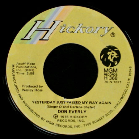 Don Everly - Never Like This / Yesterday Just Passed My Way Again side B