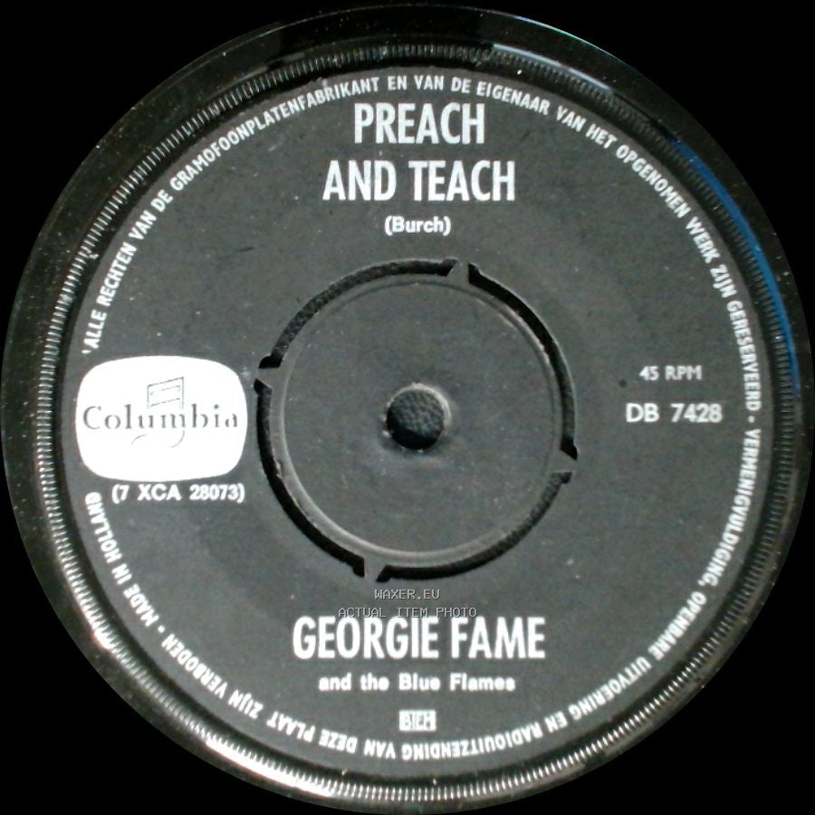 Georgie Fame And The Blue Flames - Yeah, Yeh, Yeh / Preach And Teach side B