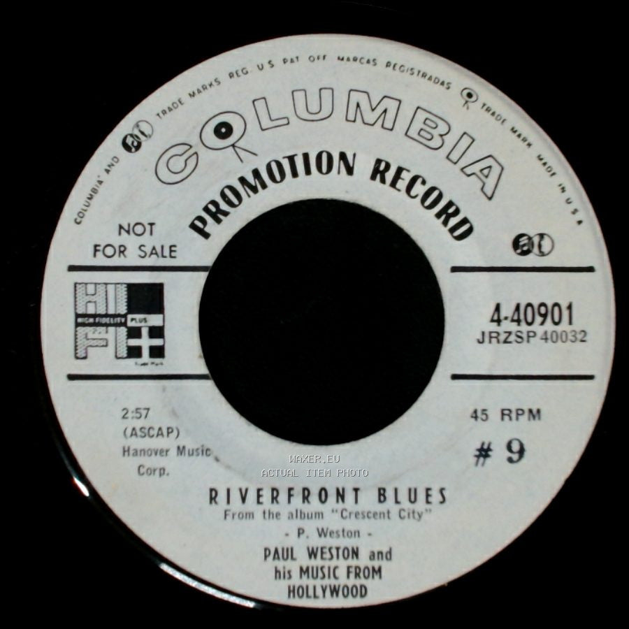 Paul Weston And His Music From Hollywood - Riverfront Blues / High Society side A
