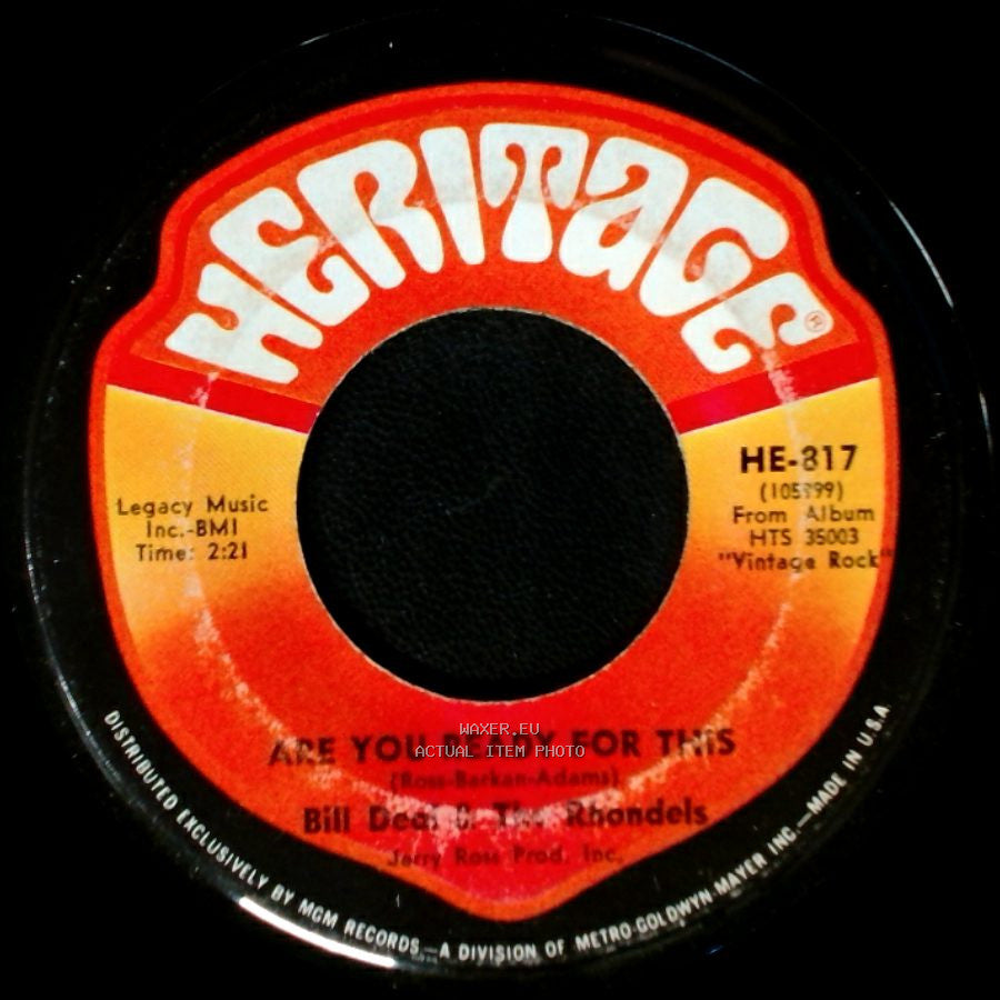 Bill Deal & The Rhondels - Are You Ready For This / What Kind Of Fool Do You Think I Am side A