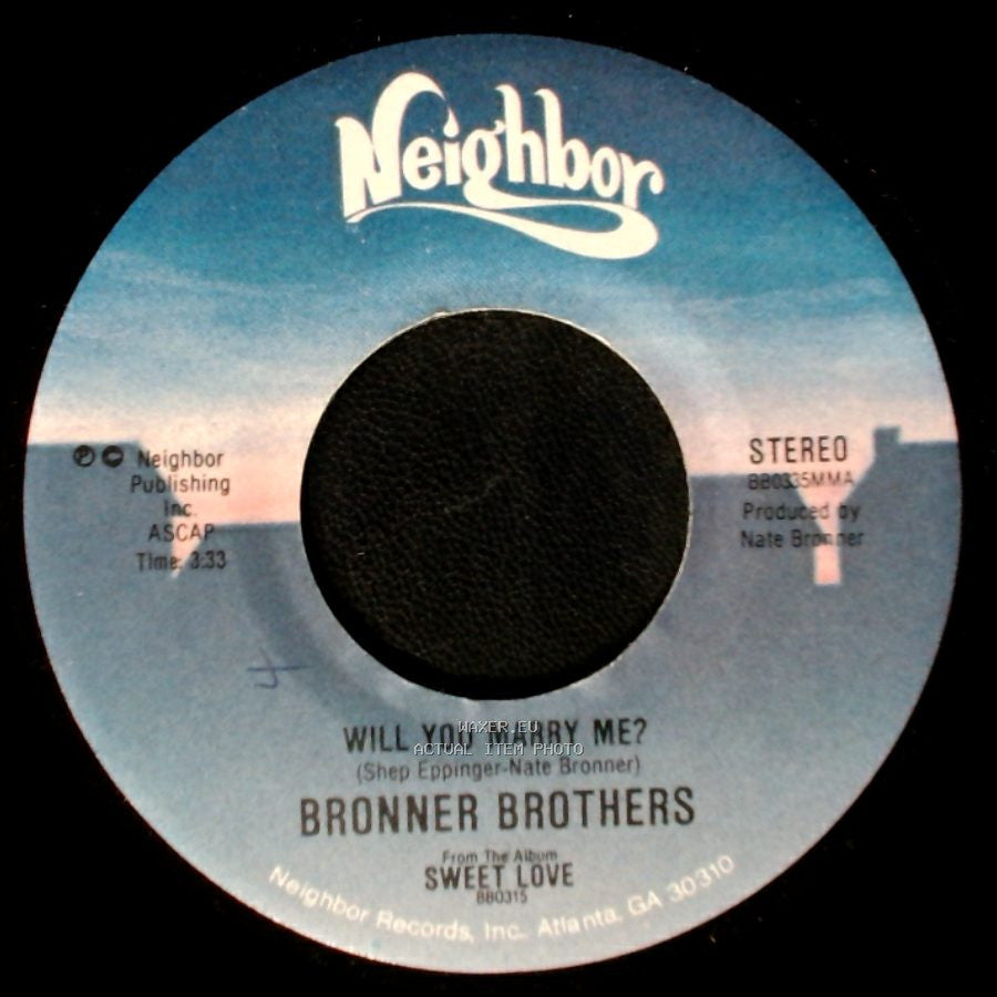 Bronner Brothers - That's It-Don't Stop / Will You Marry Me? side B