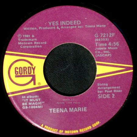 Teena Marie - It Must Be Magic / Yes Indeed side B