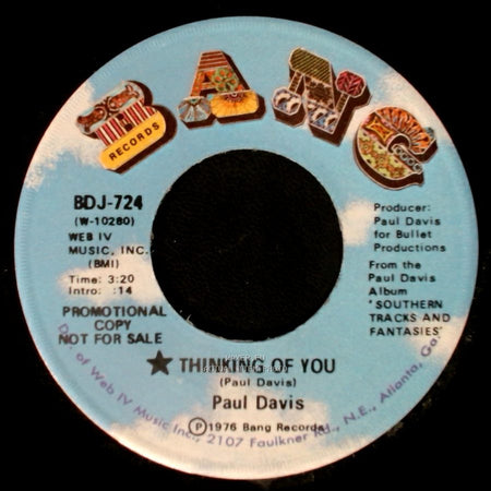 Paul Davis - Thinking Of You / Thinking Of You side B