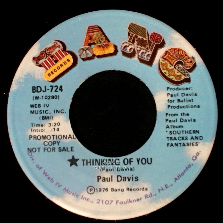 Paul Davis - Thinking Of You / Thinking Of You side B