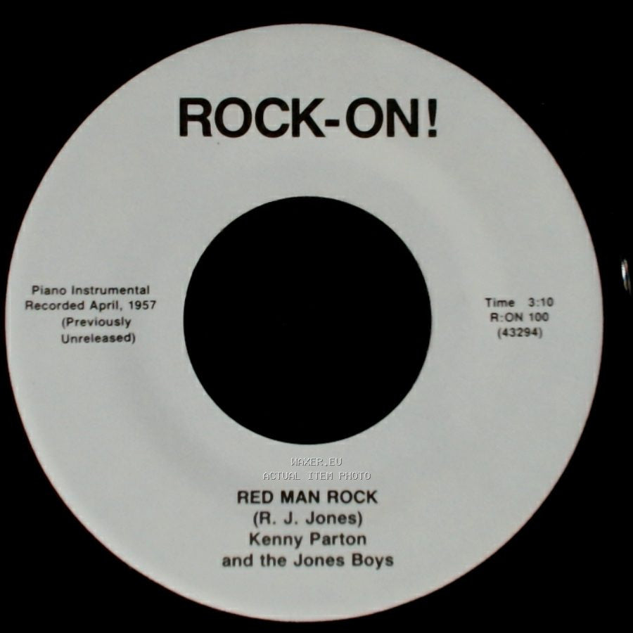 Kenny Parton And The Jones Boys - Red Man Rock / Jump, Wiggle & Shake side B