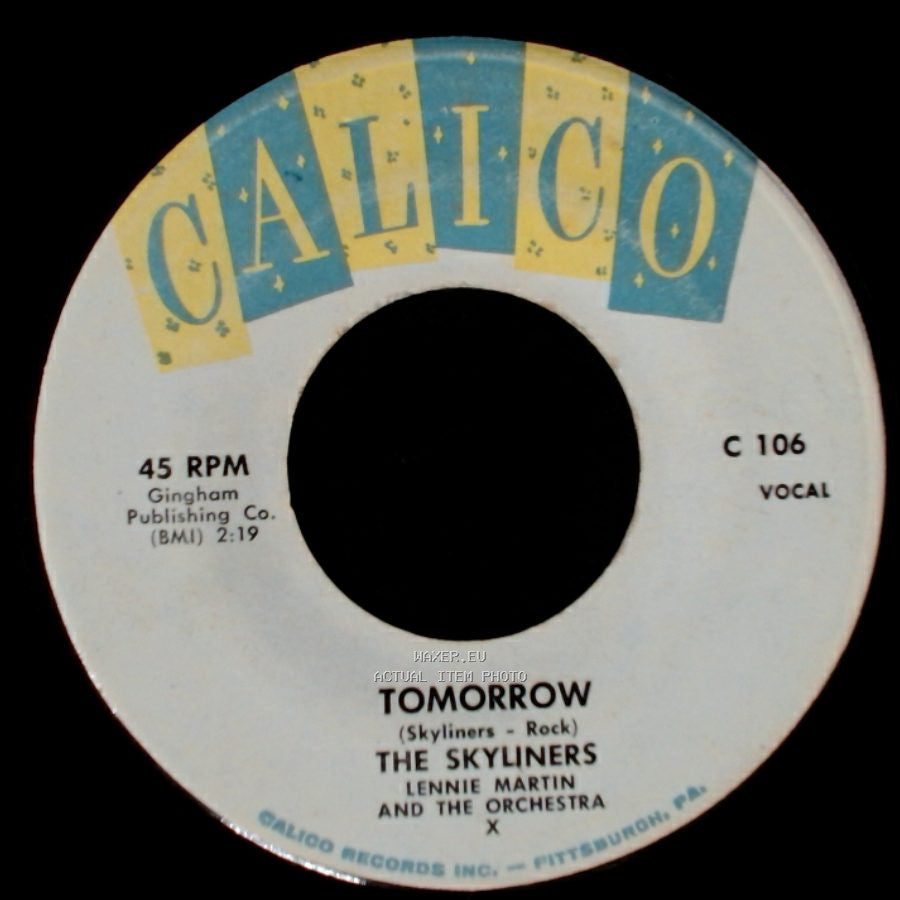 The Skyliners Lennie Martin And The Orchestra / The Skyliners - This I Swear / Tomorrow side B