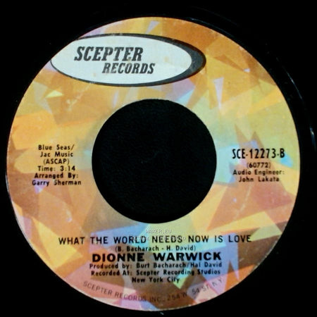 Dionne Warwick - I'll Never Fall In Love Again / What The World Needs Now Is Love side B