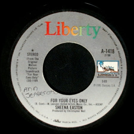 Sheena Easton - For Your Eyes Only / For Your Eyes Only side B