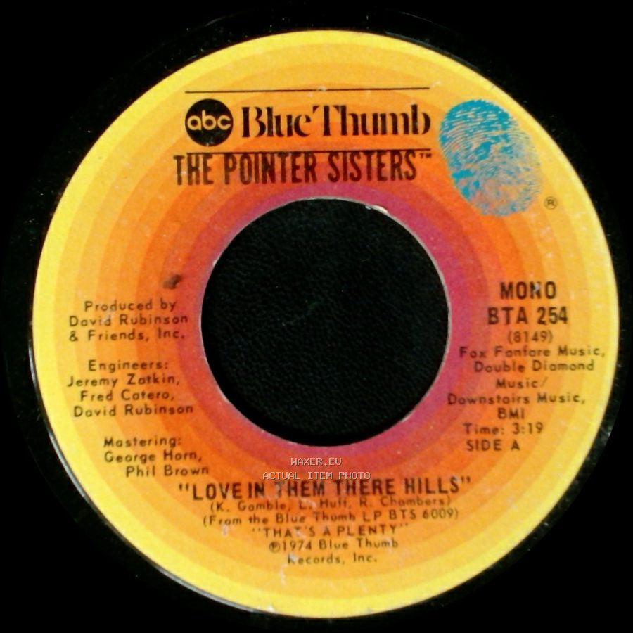 The Pointer Sisters - Love In Them There Hills / Fairytale side A