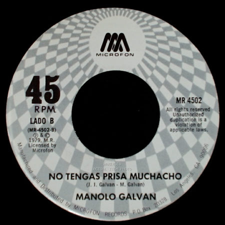 Manolo Galvan - Tanto Amor / No Tengas Prisa Muchacho side B