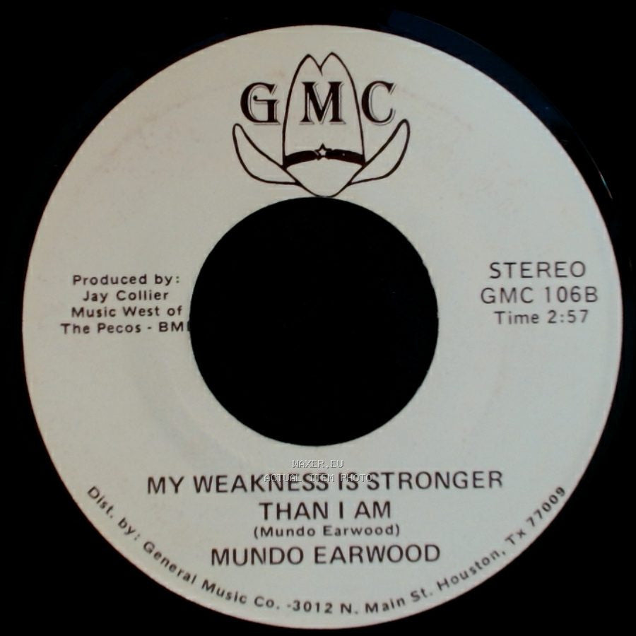 Mundo Earwood - My Heart Is Not My Own / My Weakness Is Stronger Than I Am side B