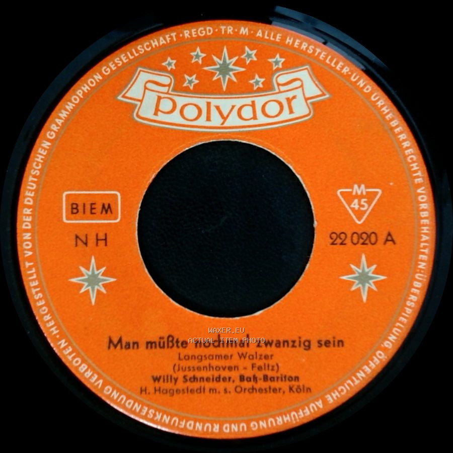 Willy Schneider - Man Müßte Nochmal Zwanzig Sein / Du Brauchst Nur Verliebt Zu Sein side A