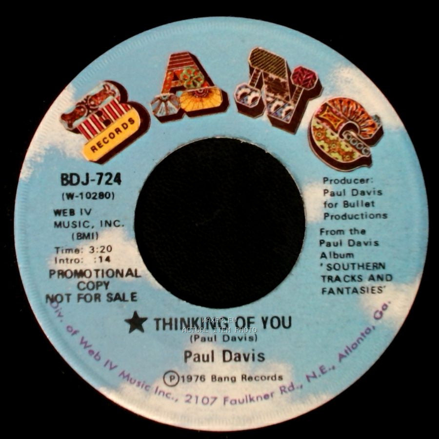 Paul Davis - Thinking Of You / Thinking Of You side B