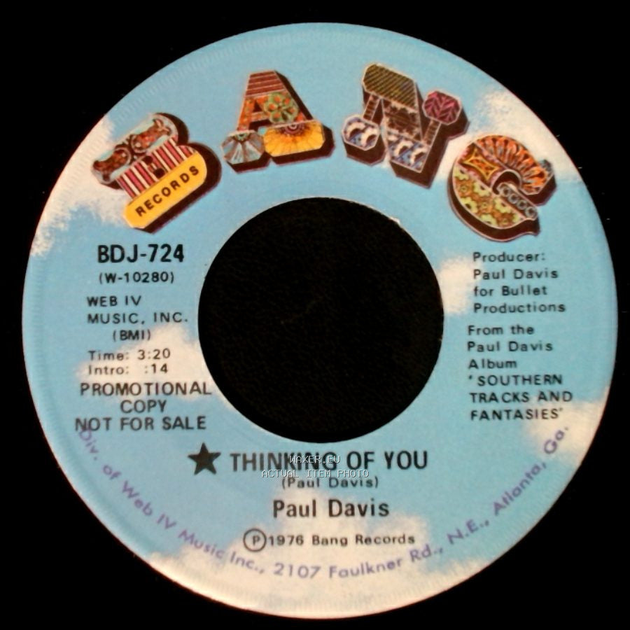 Paul Davis - Thinking Of You / Thinking Of You side B