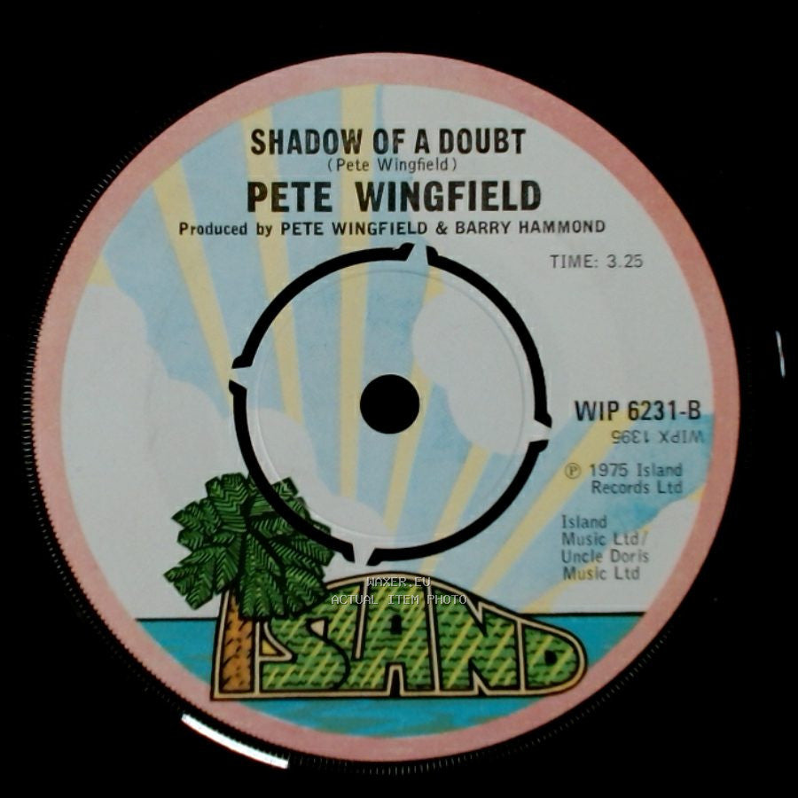 Pete Wingfield - Shadow Of A Doubt / Eighteen With A Bullet side A