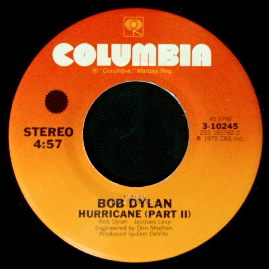 Bob Dylan - Hurricane (Part I) / Hurricane (Part Ii) side B