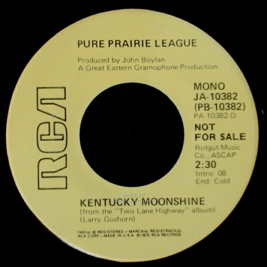 Pure Prairie League - Just Can't Believe It / Kentucky Moonshine side B