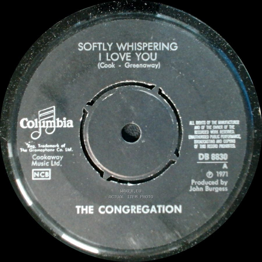 The Congregation - Softly Whispering I Love You / Softly Whispering I Love You side B