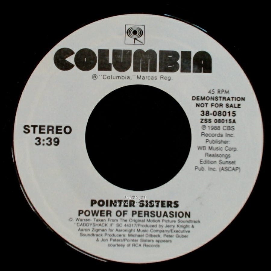 Pointer Sisters - Power Of Persuasion / Power Of Persuasion side A