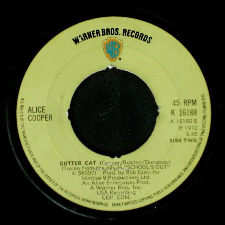 Alice Cooper - School's Out / Gutter Cat side B