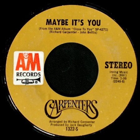 Carpenters - Hurting Each Other / Maybe It's You side B