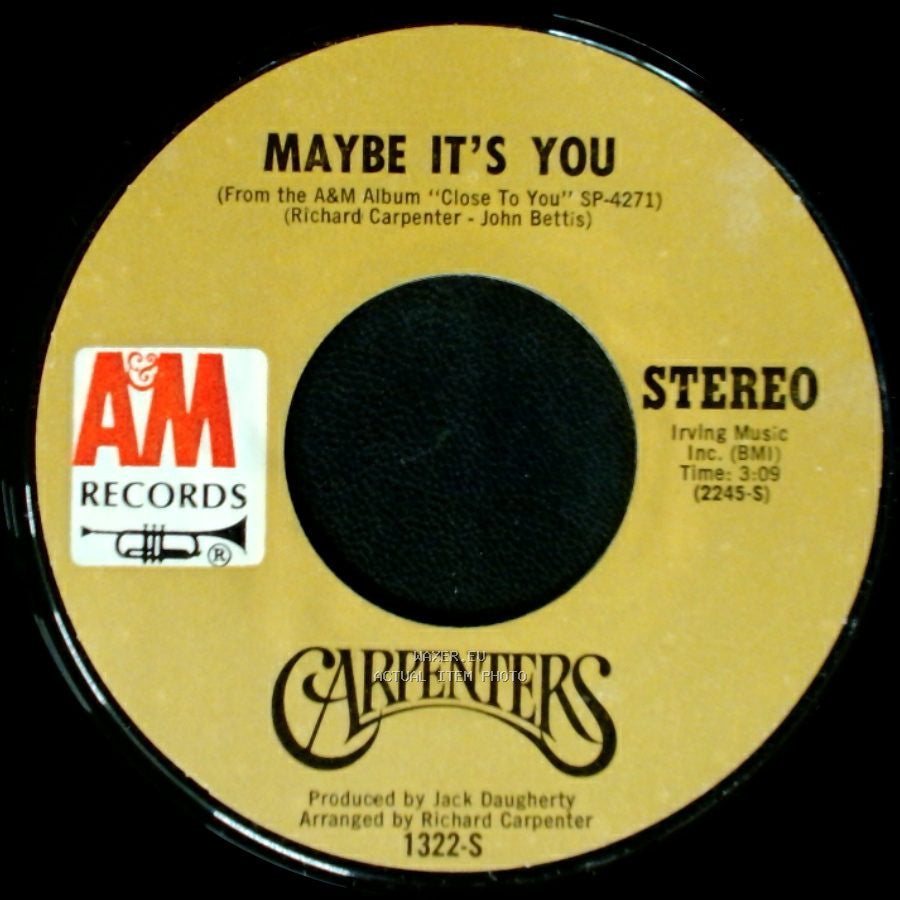Carpenters - Hurting Each Other / Maybe It's You side B